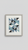 Framed geometric composition on art paper
